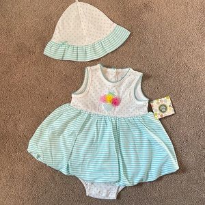 Baby Girl Bubble Romper and Hat